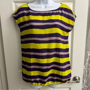 LOFT Striped Sleeveless Shirt Blouse S Small